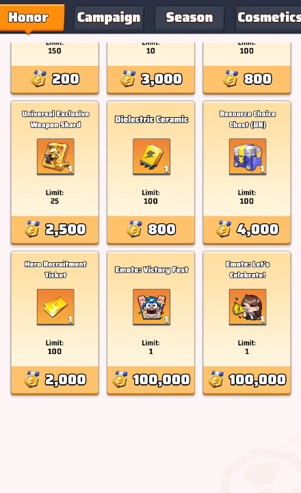 Season 6 - Honor Store 2
