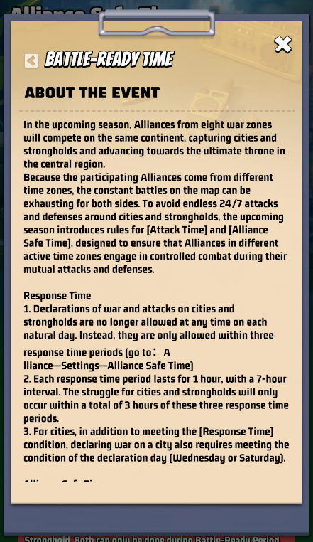 Season 6 Lost Rainforest Pre-Season - Alliance Safe Time - Rules