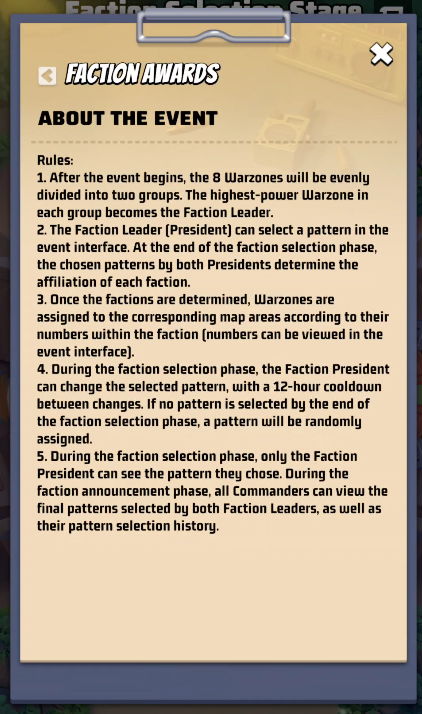 Season 6 Pre-Season - Faction Awards rules