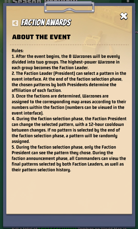 Season 6 Lost Rainforest - Day 1 - Faction Awards Rules