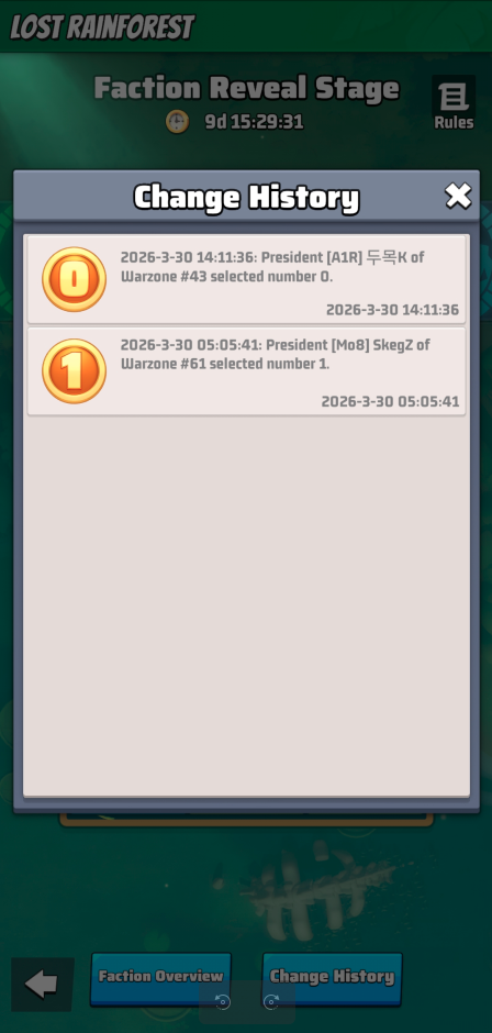 Season 6 Pre-Season - Faction Awards - Faction Reveal Stage - Change History
